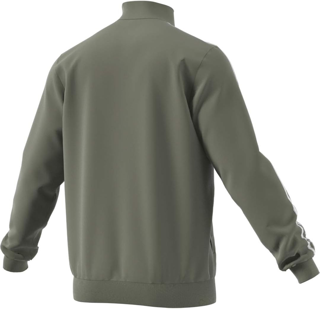 adidas Men's Essentials 3-Stripes Tricot Track Jacket Small Legacy Green/White