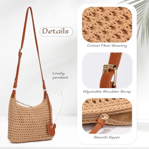 Bolso artesanal tejido a mano estilo hobo para mujer miniatura 5