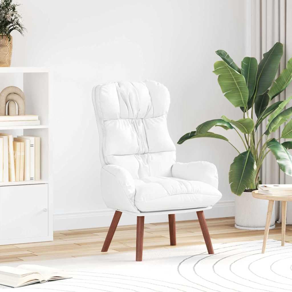 vidaXL Sessel Weiß 69 x 74 x 93 cm Kunstleder, Moderne Sessel, bequeme Polsterung, strapazierfähiges Kunstleder für Wohnzimmer, Büro