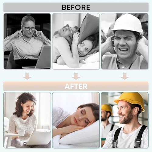 Zatyczki do uszu do ochrony słuchu, 5 par zatyczek do uszu, wykonane z pianki wielokrotnego użytku, wodoodporne, miękkie, do spania i samolotów, zatyczki do uszu z przenośnym pudełkiem