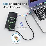 aceyoon Kabel USB C krótki 20 cm + 50 cm, 5 V/2 A, 90 stopni, kabel USB C, kątowy, z nylonowym plecionym kablem USB na USB C, kątowy, kompatybilny z Samsung Galaxy S22, S21, S20