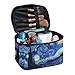 Psaytomey Travel Toiletry Bag Van Gogh Starry Night Makeup Brush Bag Case Multifunctional Cosmetic Organizer Durable Makeup Pouch with Handle and Divider