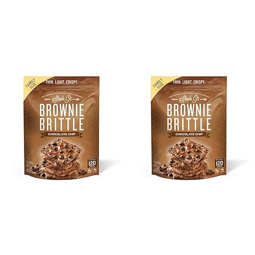 Sheila G's Brownie Brittle Postre bajo en calorías, dulces y golosinas, chocolate saludable, bocadillo fino y dulce crujiente, rico sabor a brownie