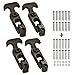 Accessbuy Flexible Rubber T-Handle Draw Latches for Cooler, Boat,Golf Cart, Tool Box, Off-Road Vehicles, Farm Machinery or Engineering Machine Hood (4 Pack with 24PCS Screws)