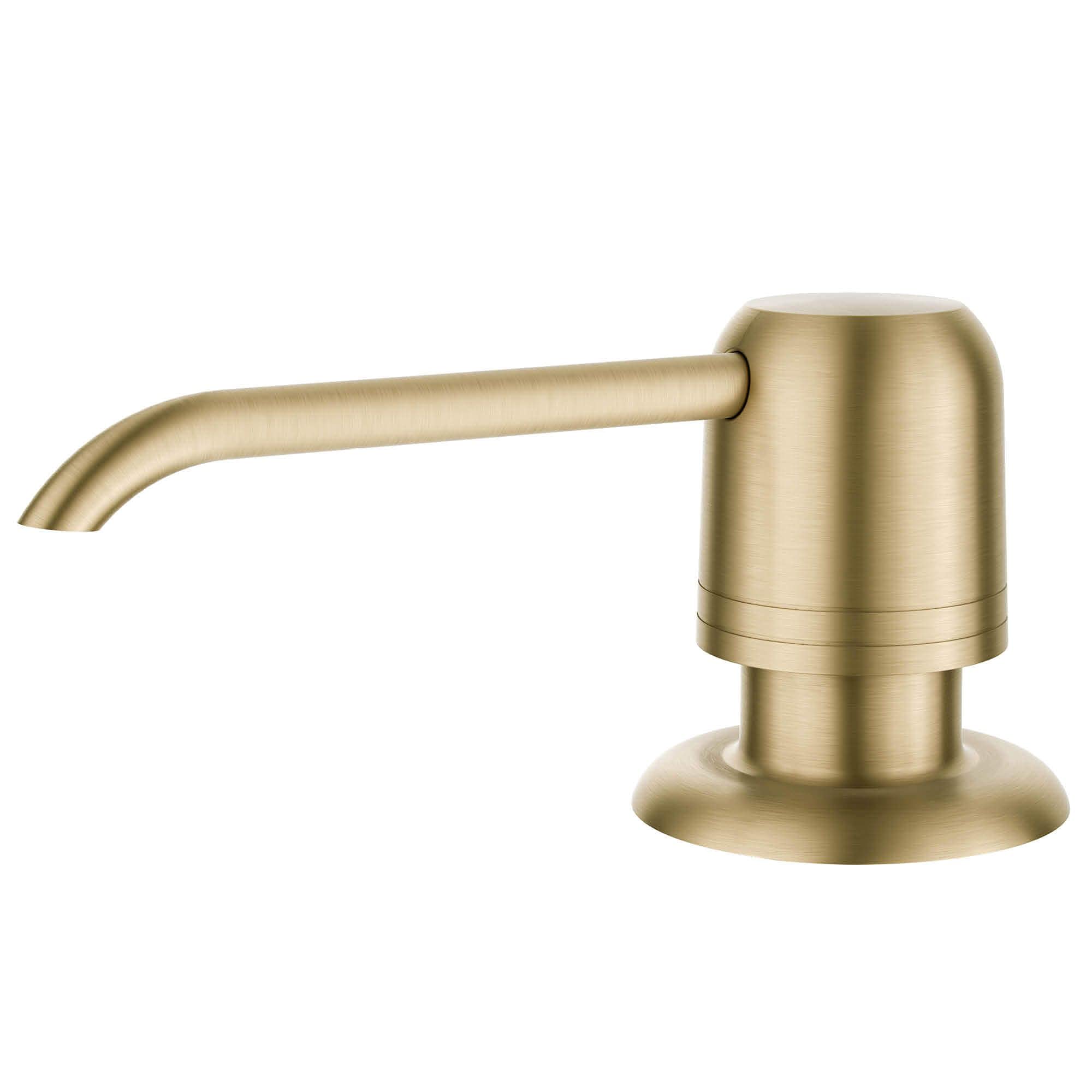 KRAUS - Dispensador de jabón o loción de Cocina con Botella de Gran Capacidad de 17 onzas y Bomba de latón en Oro Cepillado