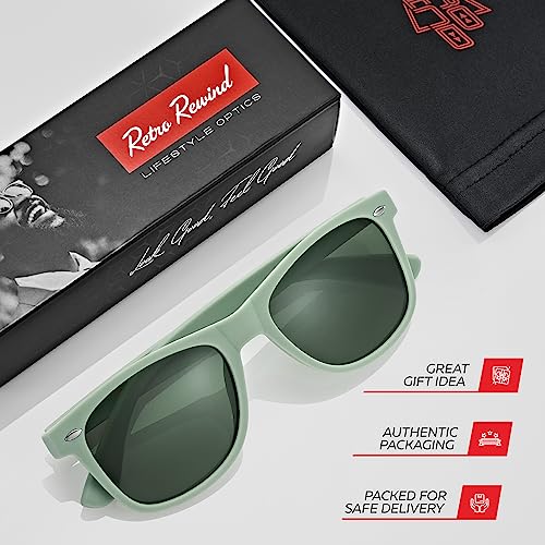 Image of Retro Rewind Polarized Sunglasses for Women Men - UV400 Classic Square Vintage Shades Trendy Unisex Sun Glasses