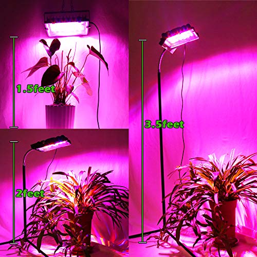 Grow Light with Stand, Dommia 250W Full Spectrum LED Floor Plant Light for Indoor Plants, Grow Lamp with Tripod Stand 15-54 inches & Gooseneck, Sun Lamp for Plants, Seedlings, Indoor House Plants