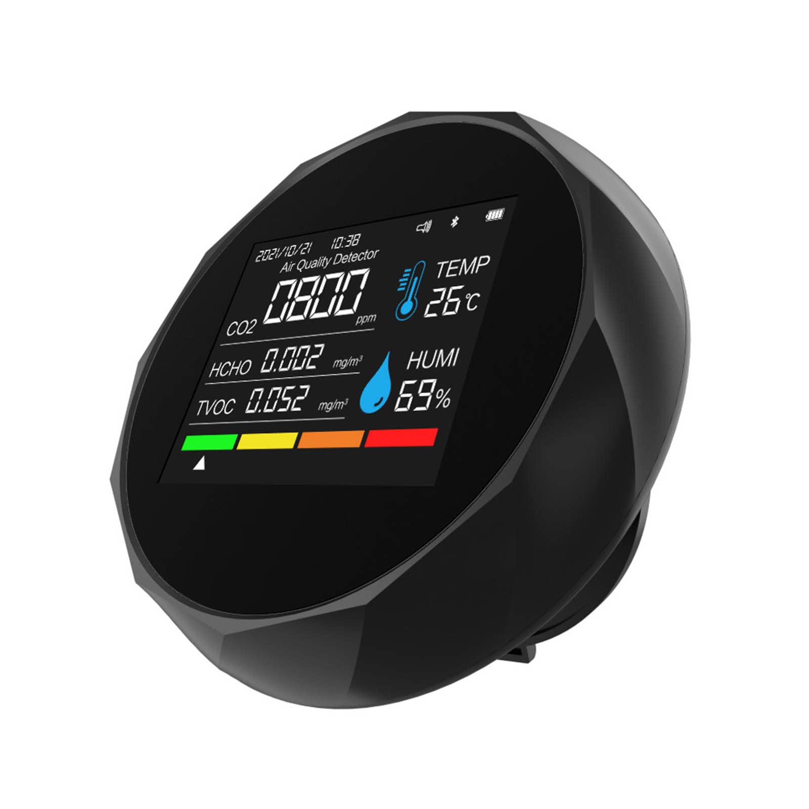 Compteur de CO2 de moniteur de qualité de l ' air avec, Black