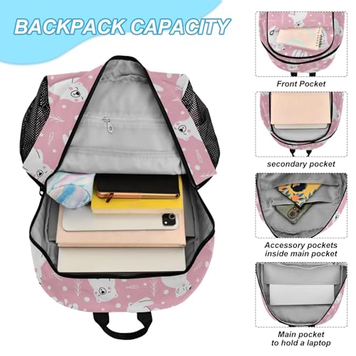 Animals Kids Backpack Cute Arctic Polar Bears Pinks School Bookbag with Lunch Bag for Boys Girls Preschool Kindergarten Elementary Laptop Daypack4