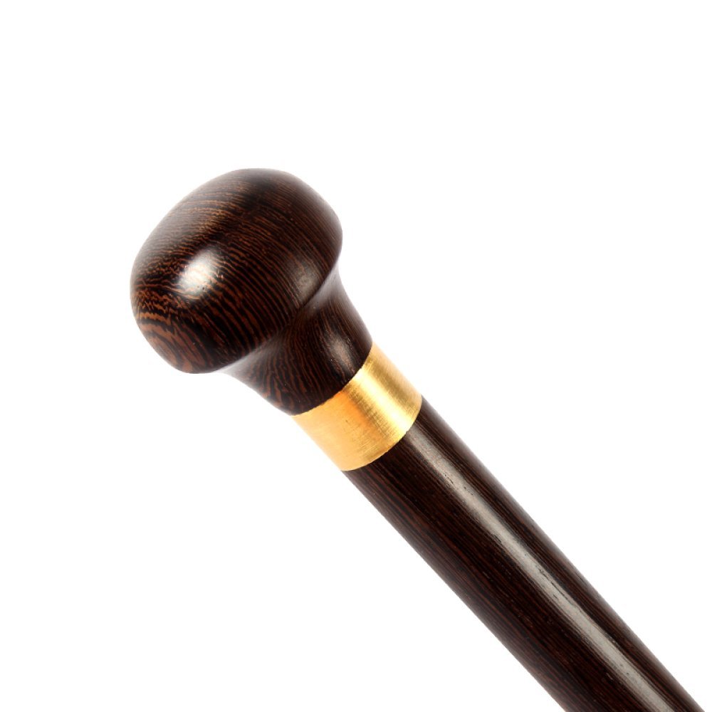 Bastón de madera con muletas de anciano, madera de secoya para uso en exteriores, mango redondo para caballero