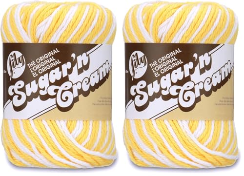 Image of Lily Sugar 'N Cream The Original Ombre Yarn, 2oz, Gauge 4 Medium, 100% Cotton, Daisy - Machine Wash & Dry (Pack of 2)