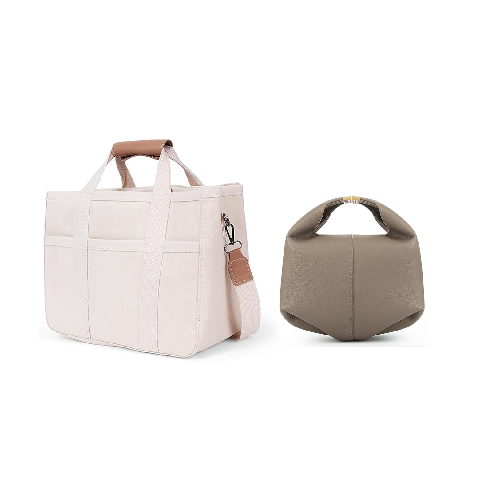 HICARRYTote Bag White Handle Bag Grey