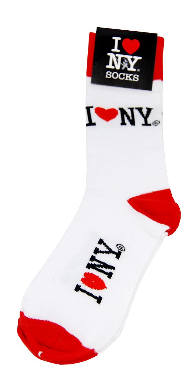 I Love New York White with Red Tip Socks