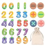 26 Pcs Magnetic Numbers,Large Fridge Magnets for Kids,Fruits Number Magnets,Educational Learning Numbers Toys Include Maths for Baby Toddler Preschool
