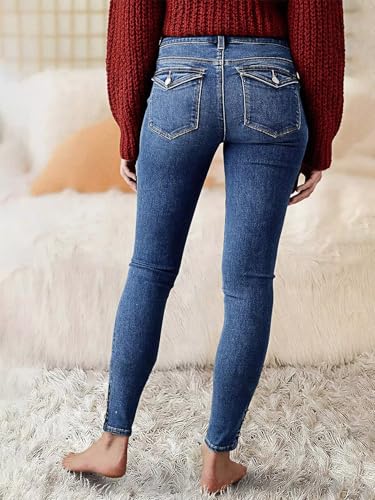 Image of Flamingals Womens High Rise Butt Lifting Curvy Skinny Jeans | Double Button,Tummy Contrl,Slim Fit, Stretchy Denim, Casual Wash, Daily, Work Office, Weekend, Travel, 2026 Trendy