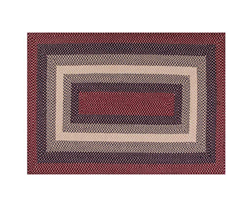 Image of Better Trends Woodbridge Braid Collection is Durable and Moisture Resistant Reversible Indoor Area Utility Rug 100% Wool in Vibrant Colors, 40 inch x 60 inch Rectangle, Cranberry