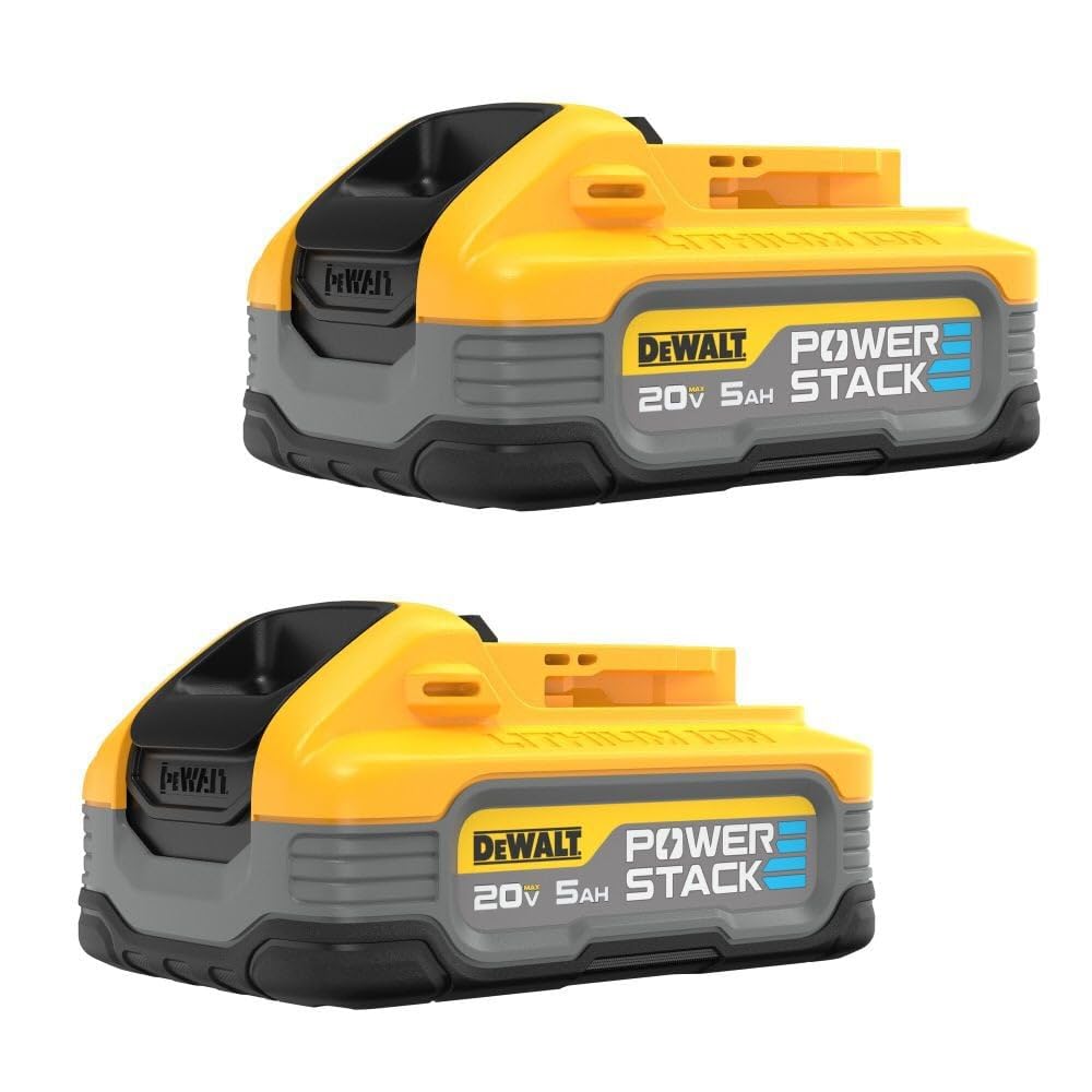 DEWALT 20V MAX XR POWERSTACK 5 Ah Lithium Ion Battery, 2-Pack (DCBP520-2)