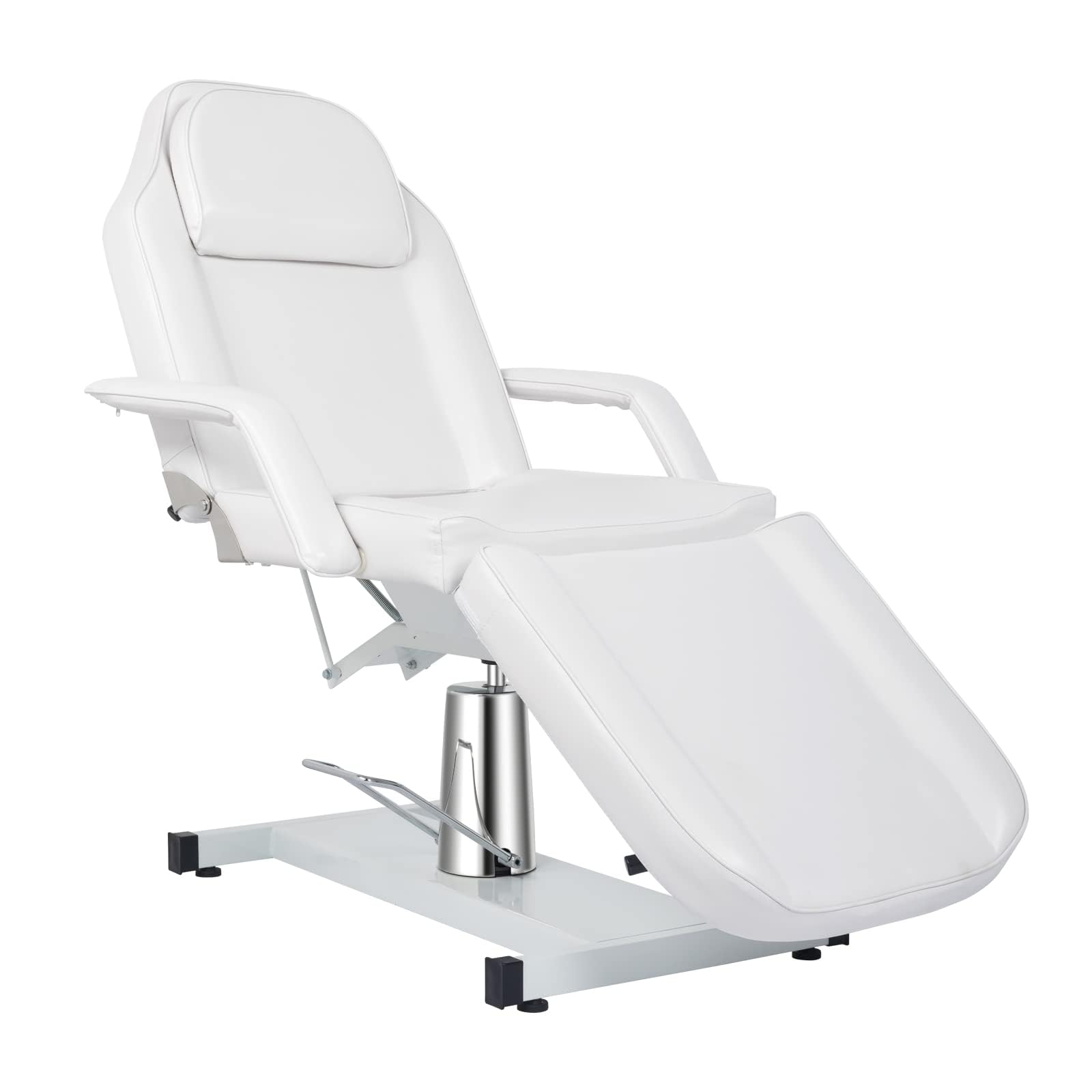 Bonnlo Camilla Masaje Plegable, Camilla Giratoria 360° con Reclinación 65°/Apoyo Pies 45°, Camilla Masaje Profesional Ajustable en Altura (200KG), Cama Rostro/Masaje para Salones SPA (Blanco)
