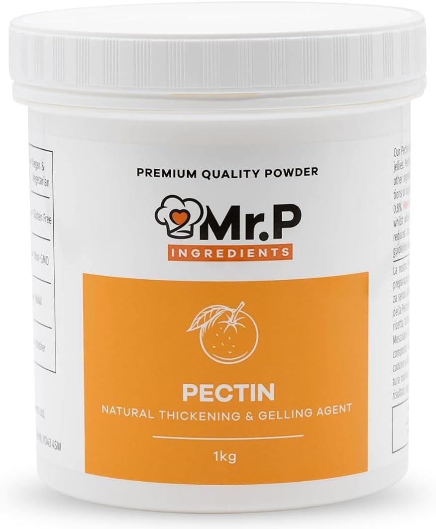 Mr.P Ingredients Pectin 1Kg NH Powder Ideal for Jams Marmalades Chutney Fruit Jellies Fruit Compote Gelling Agent Vegan Vegetarian Halal Kosher Gluten Free