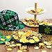 Sanwuta 1000 PCS St. Patrick's Day Gold Coins Plastic Lucky Shamrock Leprechaun 3 Leaf Clover Coins for St Patricks Party Decoration Favors, 1.4 Inch (Vibrant Style)