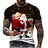 Camisetas unisex de Navidad, camisetas ligeras para hombres, camisetas de manga corta, cuello redondo, sudaderas para hombre, camisetas para el día de Navidad, liquidación de ventas, café, XXXL