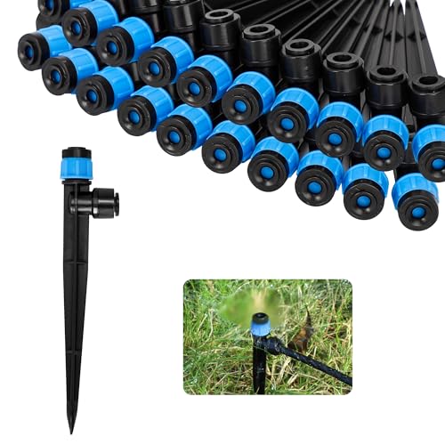 MIXC Quick Connector Drip Emitters for 1/4 Tubing Adjustable Flow 360 Fan-Shaped Sprayer (Drip Emitter Vortex 20 Packs)