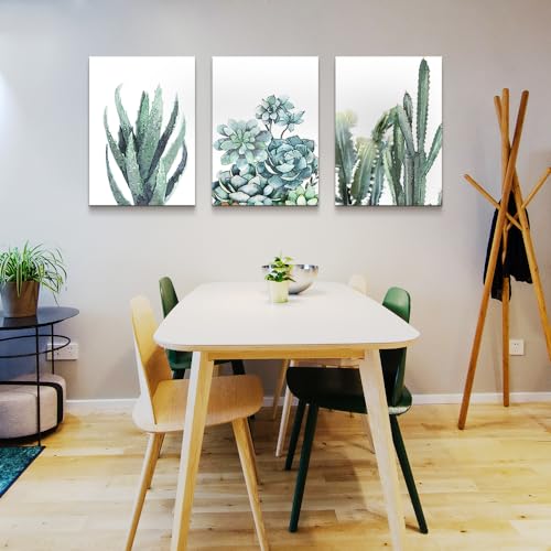 DZRWUBHS Bedroom Decor Wall Art Pictures Inspiration Wall Decor For Living Room Framed Canvas Wall Art For Bathroom Abstract Green Plant Wall Painting Prints Art Modern Kitchen Home Artwork 3 Piece
