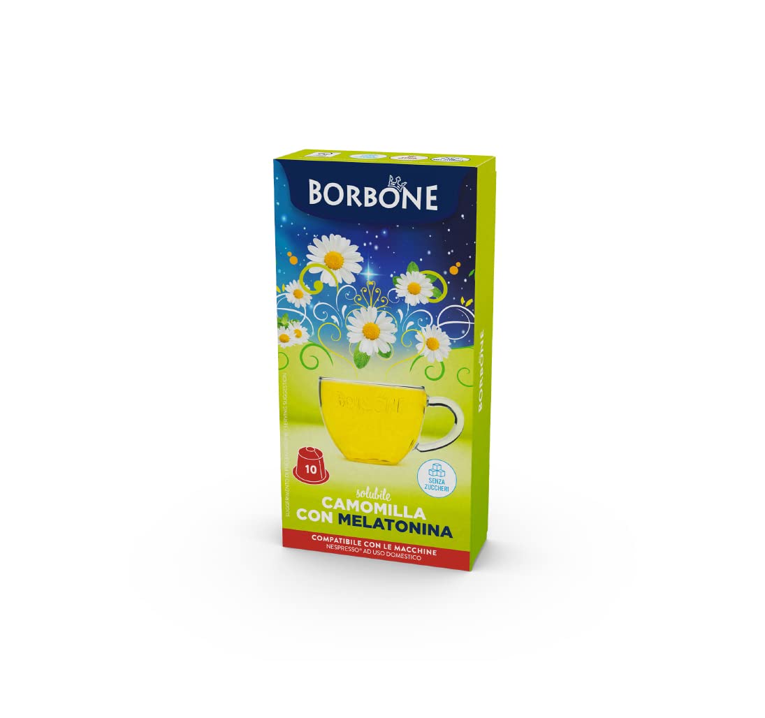 Caffè Borbone Camomilla con Melatonina Solubile - 60 capsule (6 confezioni da 10) - Compatibili con le Macchine ad uso domestico Nespresso*