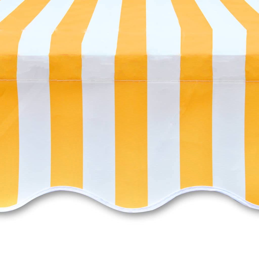 Markisentuch Mit Volant, Wasserabweisend – Orange & Weiß, 500x300 Cm (passend Für 5x3 M Rahmen), Polyester