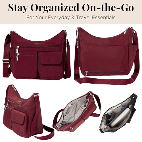 Image of Baggallini womens Everywhere Bagg Crossbody Women 11x9 Lightweight Nylon Hobo Water-resistant Travel Bag W /Rfid