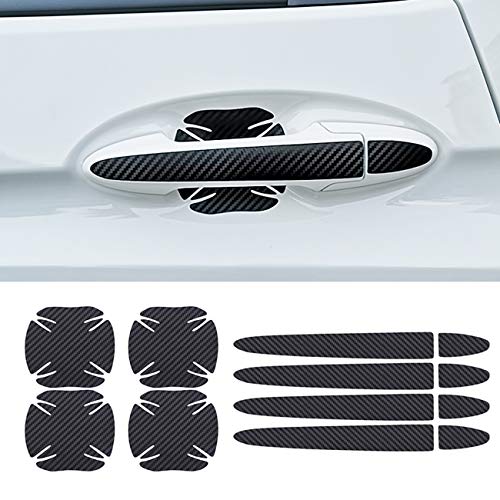 LANZMYAN Compatible with Door Handle and Cup Bowl Cover Trim Carbon Fiber Paint Scratch Protective Guard for Honda Fit Jazz