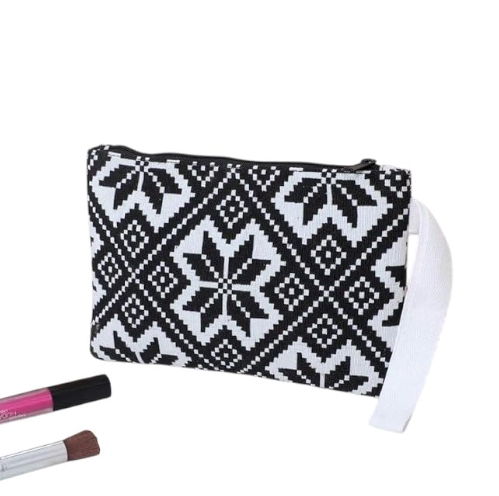 Jacquard Woven Cotton Pouch, Cosmetic Makeup Bag, Travel Gift