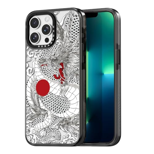 Coque iPhone 13 Pro dragon chinois noir étui antichoc 6,1 pouces