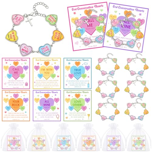 Kenning 6 Set Christian Valentine Gifts God's Conversation Heart Jewelry