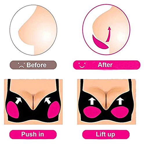 Topbine Bra Inserts Self-Adhesive Bra Pads Inserts Removable Silicone Breast Lift Sticky Cups (Colorful) #TOP3