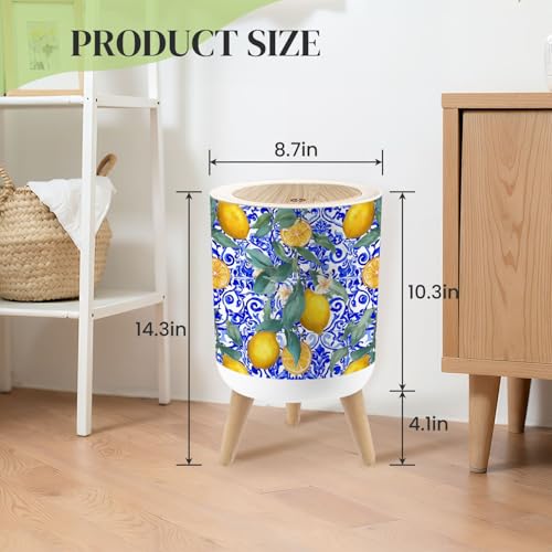 Caneca de Basura Redonda 7L con Tapa Presión y Patas miniatura 3