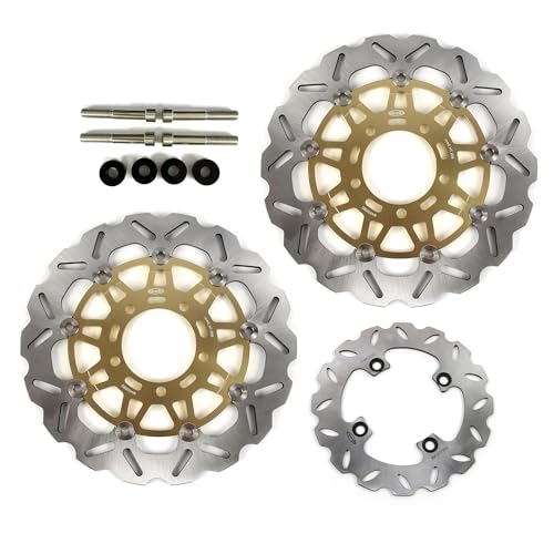 Rotors de frein Kawasaki ZX-6R surdimensionnés noirs, la haute précision mécanique avec support