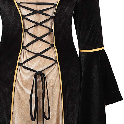 Zhitunemi Women's Renaissance Costume Faire Medieval Irish Under Dress Cosplay Retro Gown Black-Xs #TOP3