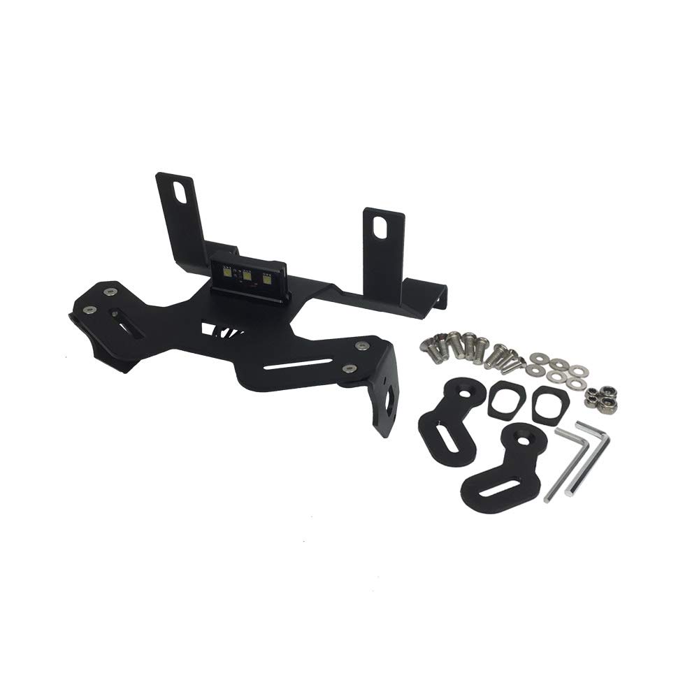 Support Plaque Moto Honda CB125R/150R/300R (2018-2022) Avec LED - Acier Inoxydable Noir