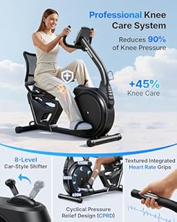MERACH Recumbent Exercise Bike, High-end Magnetic Stationary Bike with Smart Bluetooth and Exclusive App Connectivity, LCD, Heart Rate Handle, Ideal for Home, S19