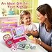 Dreamon Kids Cash Register Toy, Pretend Play Calculator Register Toys with Scanner, Apron, Credit Card, Play Food and Shopping Bag, Grocery Store Playset Preschool Gift for Kids Girls Age 3 4 5 6 7