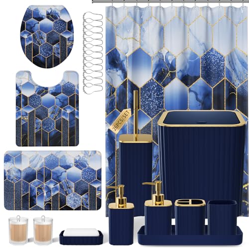 XLHOMO Bathroom Set - 26PC Bathroom Set with Shower Curtain