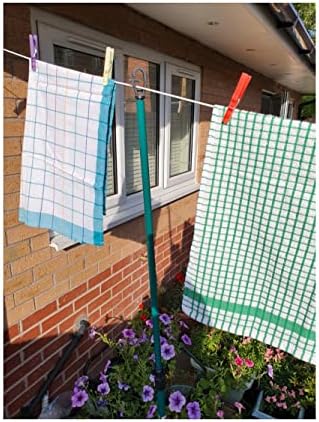 Prop Galvanised Metal HD Twist Lock Washing Line Support Pole 2x Garden Outdoor Extendable Pole Cloths prop Laundry Support Extending Pole Pair Telescopic Strong Airer