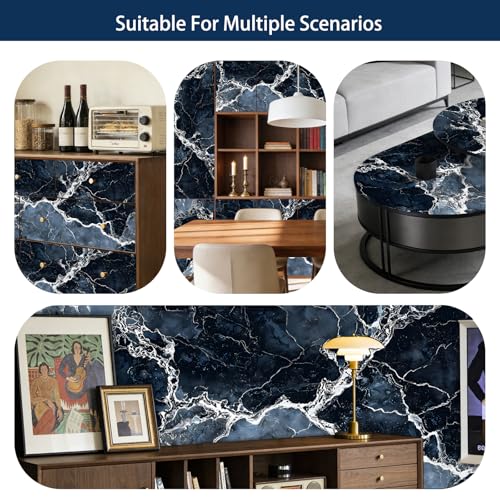 Image of Nuxovilar Grey Marble Vein Peel Stick Wallpaper PVC 15.75x39.37 Inches