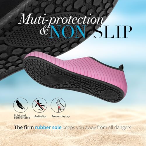 Image of Homitem Water Shoes for Women Men Aqua Socks Swim Beach Pool River Slip-On Barefoot Quick-Dry Vacation Cruise Essentials Accessories for Yoga Kayak Sports