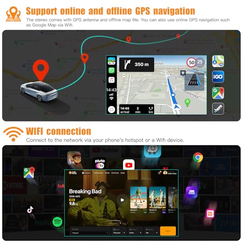 Image of [8 Core+64G] 10 Inch Car Radio for 2003-2006 Chevrolet Chevy Silverado Impala Tahoe GMC Sierra Yukon, Car Stereo QLED Screen Build-in GPS, CarPlay /Android Auto, Backup Camera /DSP /SWC, Android 15