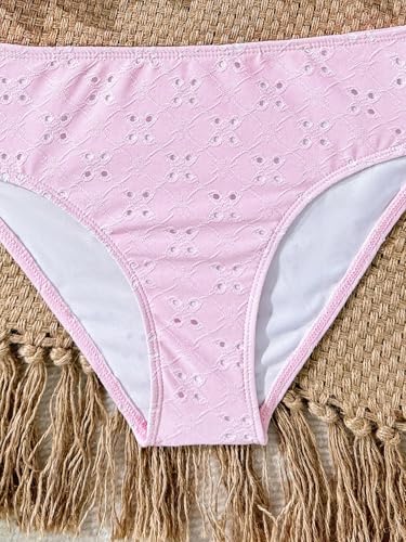 Image of SHENHE Girl's 2 Piece Tankini Swimsuit Ruffle Flounce Bathing Suit Eyelet Embroidery Swimwear