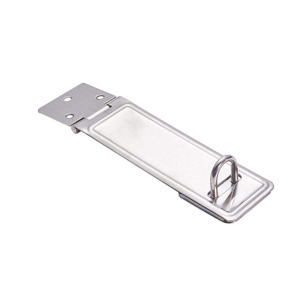 MroMax 95 x 30mm Padlock Locking Hasp Staple Safety Door Clasp Gate Lock Latch 201 Stainless Steel Door Cabinet Swivel Clasp Latch Silver Tone 1Pcs