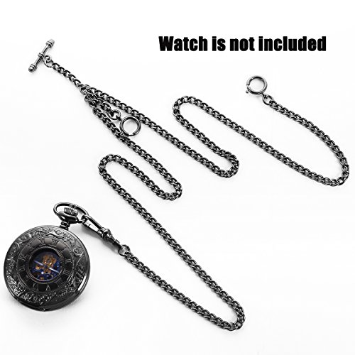 ManChDa Pocket Watch Double Albert Chain T-Bar Watch Chain Link 16 inch 3 Hook