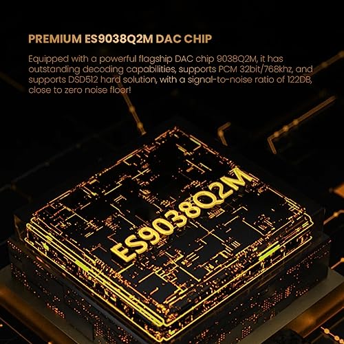Image of AUDIOCULAR TP30 Pro Portable USB Amp & DAC with Dual Headphone Output | ES9038Q2M Chipset | DSD 512 | 32-Bit /768KHZ PCM | USB-C Input | External Sound Card (With Lighting Cable)